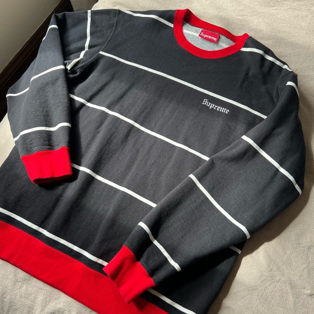 Supreme Black and Red Crewneck Sweater
